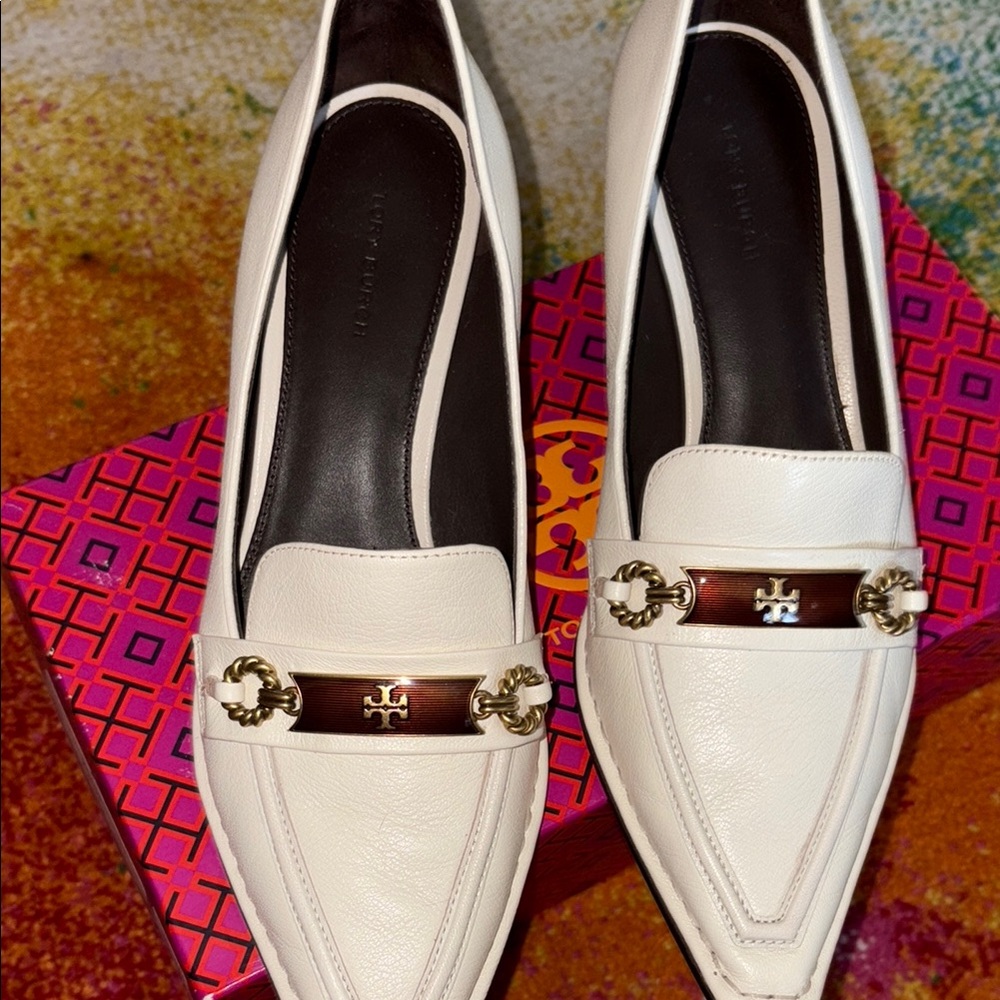 Tory Burch Cream Leather Heels